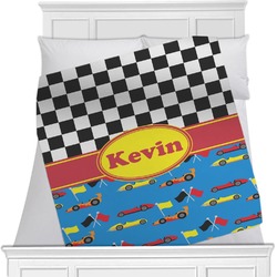 Racing Car Minky Blanket - Toddler / Throw - 60"x50" - Double Sided (Personalized)