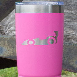 Racing Car 20 oz Stainless Steel Tumbler - Pink - Double Sided (Personalized)