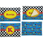 Racing Car Set of 4 Glass Rectangular Appetizer / Dessert Plate (Personalized)