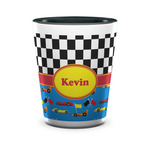 Racing Car Ceramic Shot Glass - 1.5 oz - Two Tone - Set of 4 (Personalized)