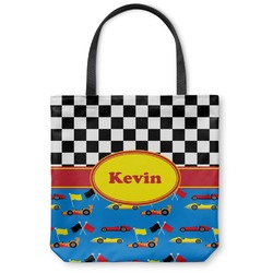 Racing Car Canvas Tote Bag - Small - 13"x13" (Personalized)