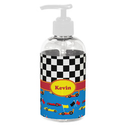 Racing Car Plastic Soap / Lotion Dispenser (8 oz - Small - White) (Personalized)