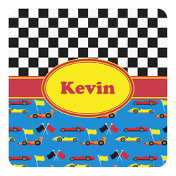 Racing Car Square Decal - XLarge (Personalized)