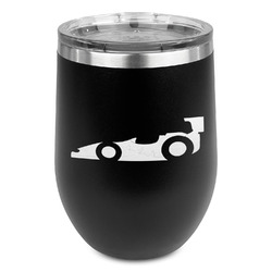Racing Car Stemless Stainless Steel Wine Tumbler - Black - Single Sided