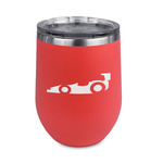 Racing Car Stemless Stainless Steel Wine Tumbler - Coral - Double Sided (Personalized)