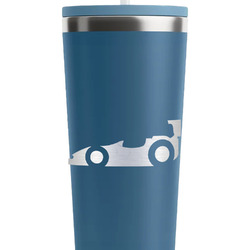 Racing Car RTIC Everyday Tumbler with Straw - 28oz - Steel Blue - Double-Sided (Personalized)