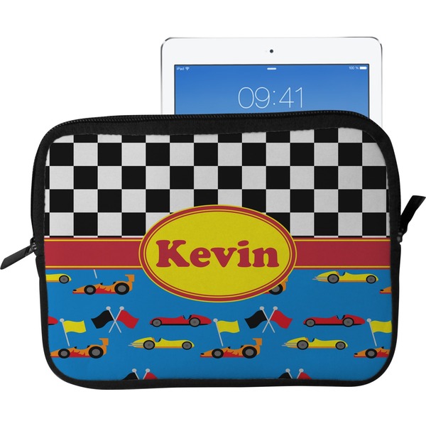 Custom Racing Car Tablet Case / Sleeve - Large (Personalized)