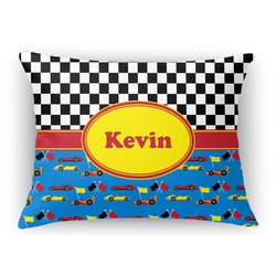 Racing Car Rectangular Throw Pillow Case - 12"x18" (Personalized)