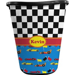 Racing Car Waste Basket - Double Sided (Black) (Personalized)