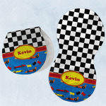 Racing Car Burp Pads - Velour - Set of 2 w/ Name or Text