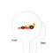 Racing Car White Plastic 4" Food Pick - Round - Single Sided - Front & Back