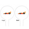 Racing Car White Plastic 6" Food Pick - Round - Double Sided - Front & Back