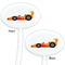 Racing Car White Plastic 7" Stir Stick - Double Sided - Oval - Front & Back