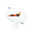 Racing Car White Plastic 7" Stir Stick - Single Sided - Oval - Front & Back