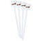 Racing Car White Plastic Stir Stick - Double Sided - Square - Front