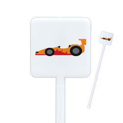 Racing Car Square Plastic Stir Sticks - Single Sided