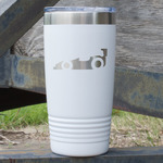 Racing Car 20 oz Stainless Steel Tumbler - White - Single Sided