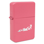 Racing Car Windproof Lighter - Pink - Single Sided & Lid Engraved