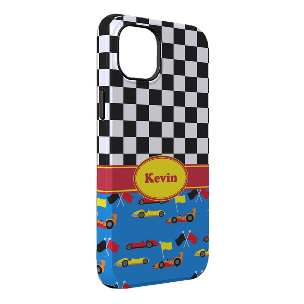 Custom Racing Car iPhone Case - Rubber Lined - iPhone 14 Plus (Personalized)