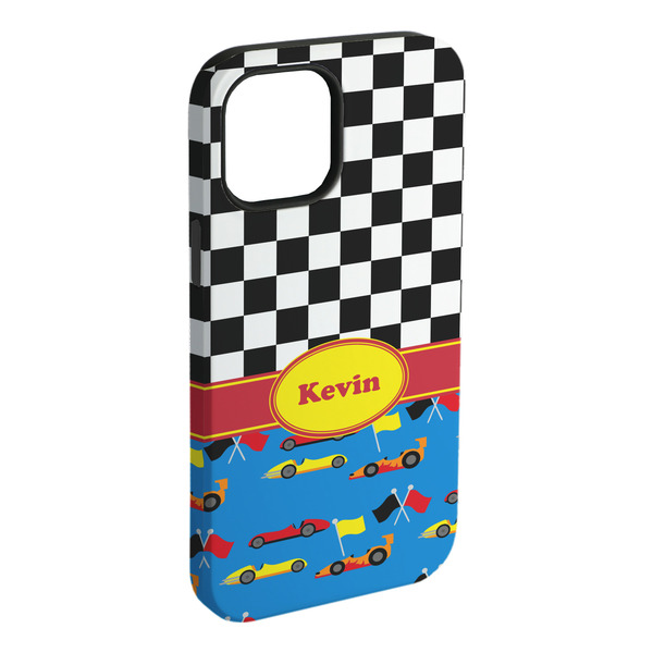 Custom Racing Car iPhone Case - Rubber Lined - iPhone 15 Plus (Personalized)