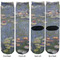 Water Lilies by Claude Monet Adult Crew Socks - Double Pair - Front and Back - Apvl