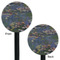 Water Lilies by Claude Monet Black Plastic 5.5" Stir Stick - Double Sided - Round - Front & Back