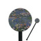 Water Lilies by Claude Monet Black Plastic 5.5" Stir Stick - Round - Closeup