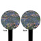 Water Lilies by Claude Monet Black Plastic 6" Food Pick - Round - Double Sided - Front & Back