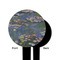 Water Lilies by Claude Monet Black Plastic 6" Food Pick - Round - Single Sided - Front & Back