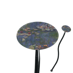 Water Lilies by Claude Monet 7" Oval Plastic Stir Sticks - Black - Double Sided