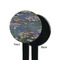 Water Lilies by Claude Monet Black Plastic 7" Stir Stick - Single Sided - Round - Front & Back