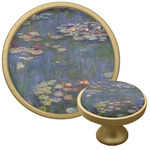 Water Lilies by Claude Monet Cabinet Knob - Gold