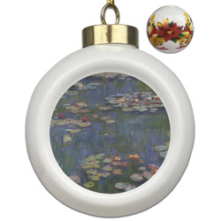 Water Lilies by Claude Monet Ceramic Ball Ornaments - Poinsettia Garland