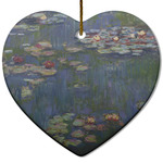 Water Lilies by Claude Monet Heart Ceramic Ornament