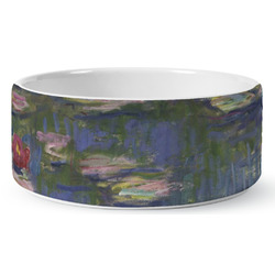 Water Lilies by Claude Monet Ceramic Dog Bowl - Large