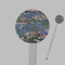 Water Lilies by Claude Monet Clear Plastic 7" Stir Stick - Round - Closeup