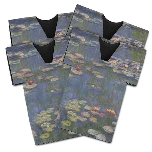 Custom Water Lilies by Claude Monet Jersey Bottle Cooler - Set of 4