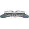 Water Lilies by Claude Monet Metal Pet Bowls - On Dog Bone Shaped Mat