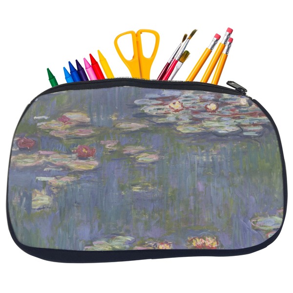 Custom Water Lilies by Claude Monet Neoprene Pencil Case - Medium