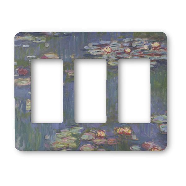 Custom Water Lilies by Claude Monet Rocker Style Light Switch Cover - Three Switch