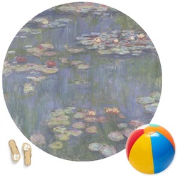 Water Lilies by Claude Monet Round Beach Towel