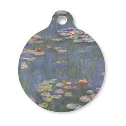Water Lilies by Claude Monet Round Pet ID Tag - Small