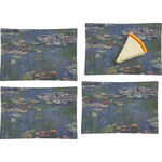 Water Lilies by Claude Monet Set of 4 Glass Rectangular Appetizer / Dessert Plate