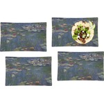 Water Lilies by Claude Monet Set of 4 Glass Rectangular Lunch / Dinner Plate