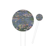 Water Lilies by Claude Monet 4" Round Plastic Food Picks - White - Single Sided