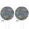 Water Lilies by Claude Monet White Plastic 4" Food Pick - Round - Double Sided - Front & Back