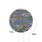 Water Lilies by Claude Monet White Plastic 4" Food Pick - Round - Single Sided - Front & Back