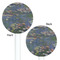 Water Lilies by Claude Monet White Plastic 5.5" Stir Stick - Double Sided - Round - Front & Back