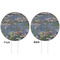 Water Lilies by Claude Monet White Plastic 6" Food Pick - Round - Double Sided - Front & Back