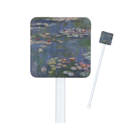Water Lilies by Claude Monet Square Plastic Stir Sticks - Double Sided